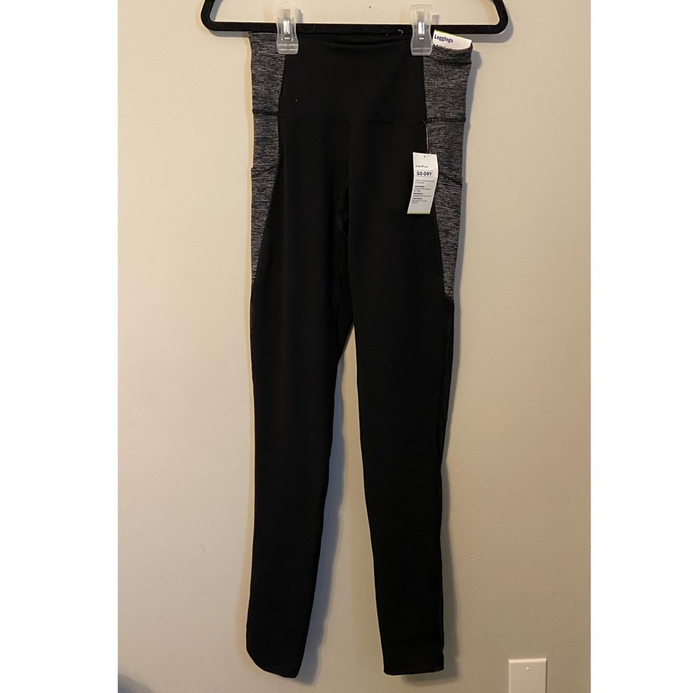 Old Navy Workout Leggings Black and Gray - Size Medium Tall